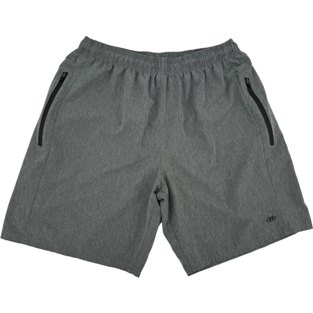 LEG3ND Large Athletic Shorts Gray Zipper Pockets Stretch Gym Training Workout